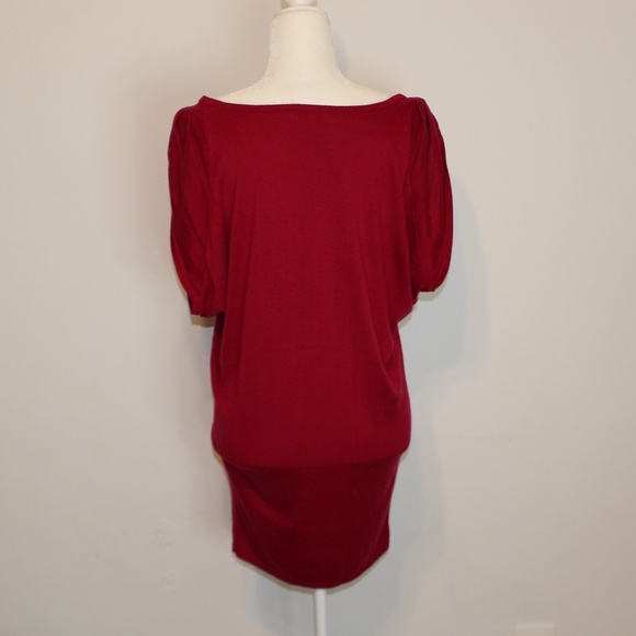 Red TOPIN Mini Sweater Dress, size SMALL - Picture 2 of 4